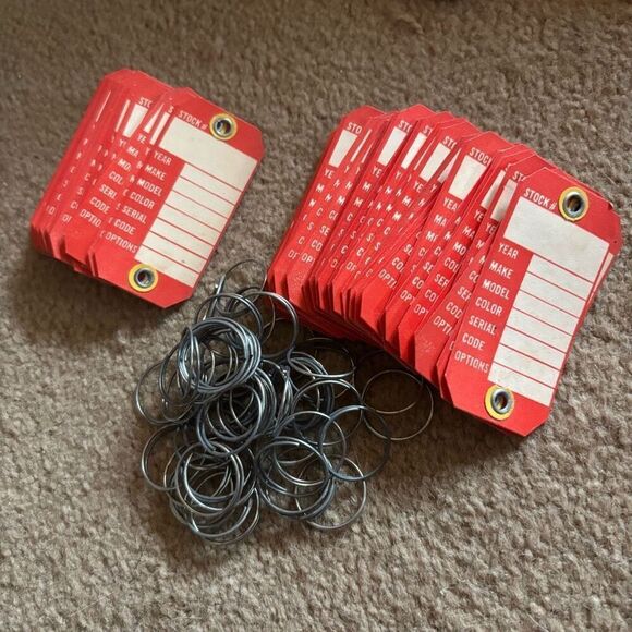 50 Vintage Paperboard Dealership Key Tags - Picture 1 of 5